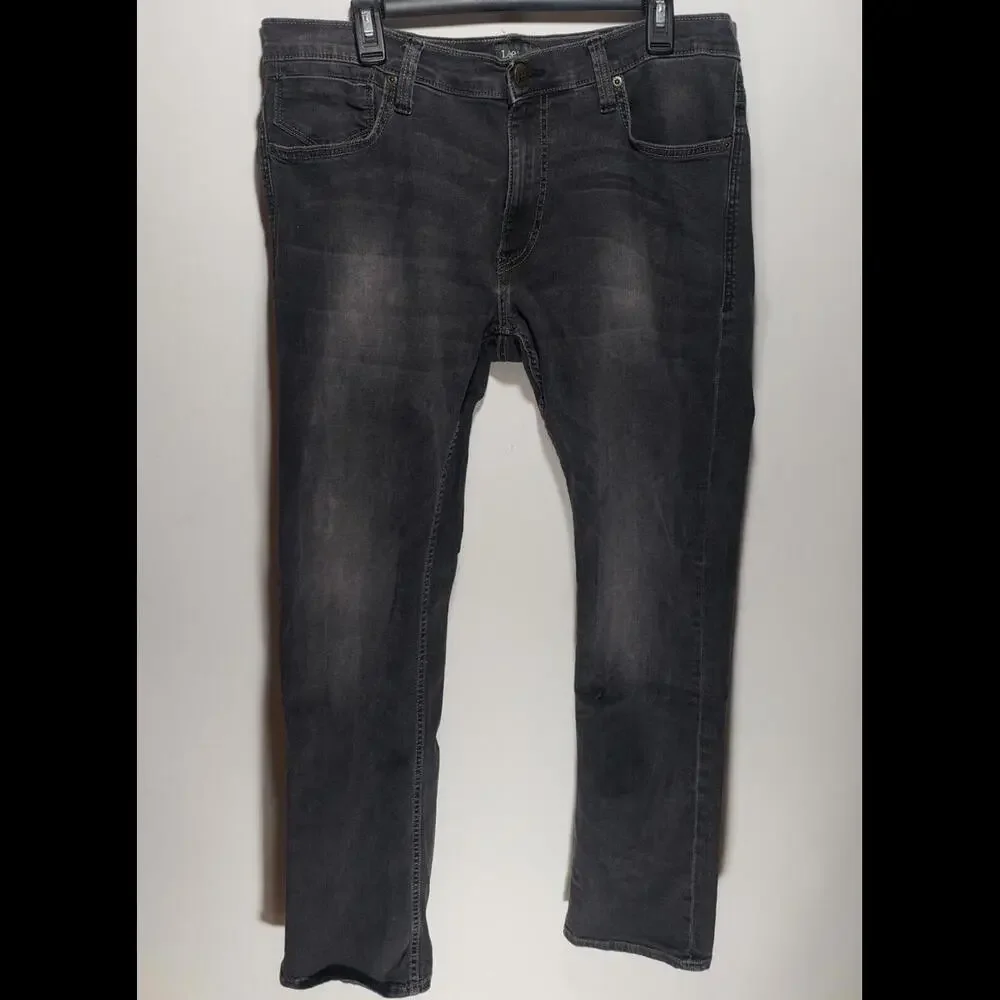 Mens Lee Jeans Urban‎ Riders Powell Fit Black Denim Skinny Jeans Size 36x33